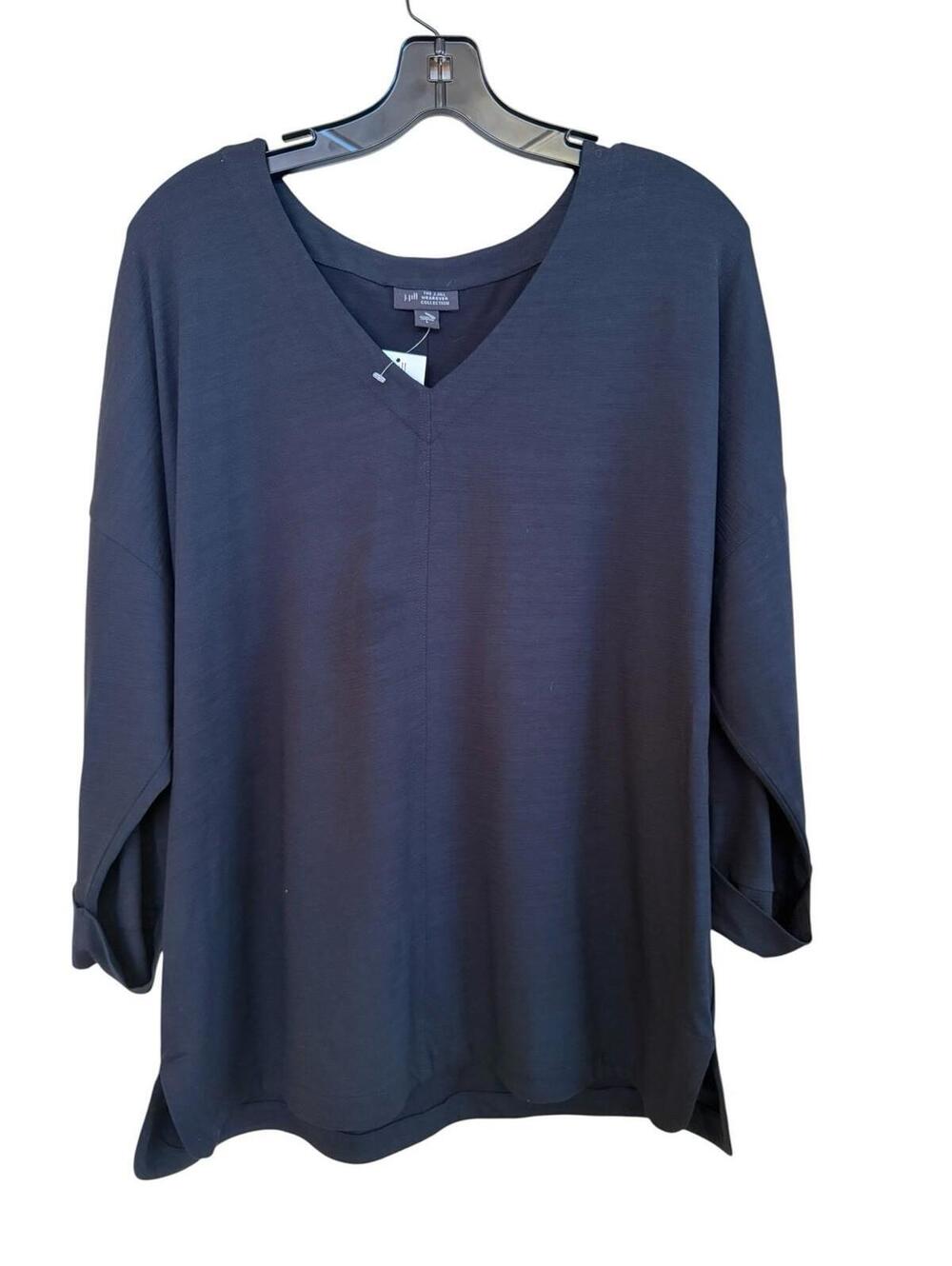 j jill wearever top black Shortsleeve Sz.L NWT